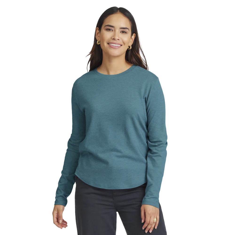 Women's Soft Merino Long Sleeve Tee - Chasm Teal 1 Women's Soft Merino Long Sleeve Tee - Chasm Teal