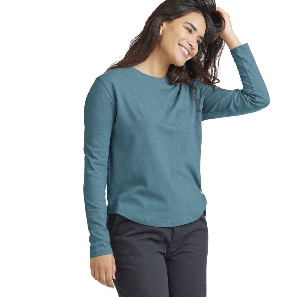 Women's Soft Merino Long Sleeve Tee - Chasm Teal 2 Women's Soft Merino Long Sleeve Tee - Chasm Teal - Image 2