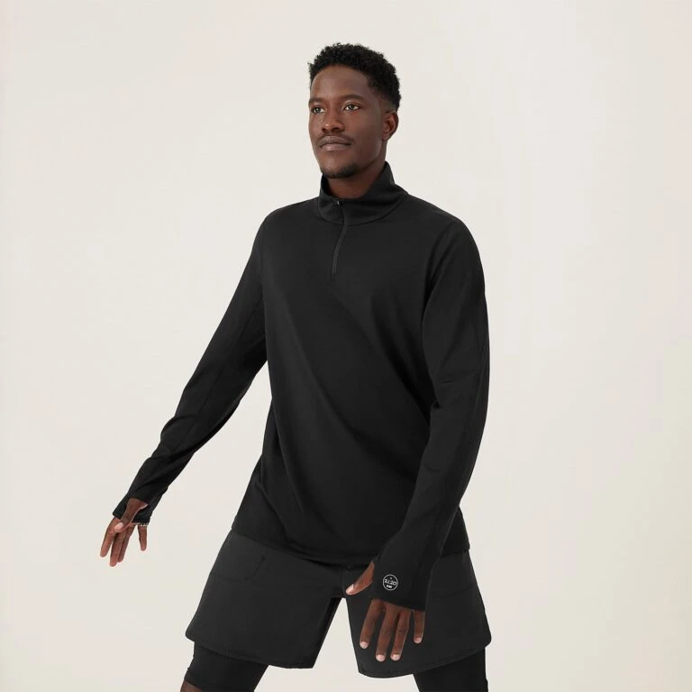 Men's Performance Quarter Zip - Natural Black