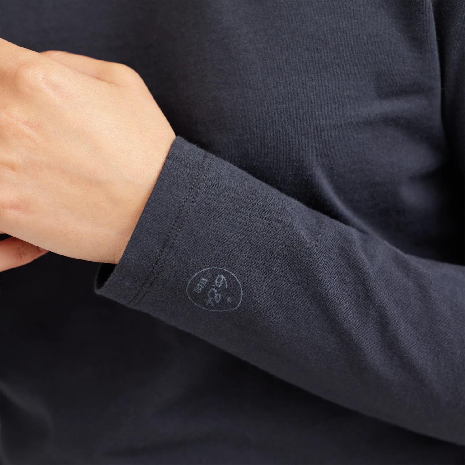 Women's Organic Cotton Long Sleeve Tee - Logo - Natural Black 3 Women's Organic Cotton Long Sleeve Tee - Logo - Natural Black - Image 3