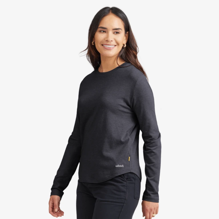 Women's Anytime Soft Merino Long Sleeve Tee - Natural Black