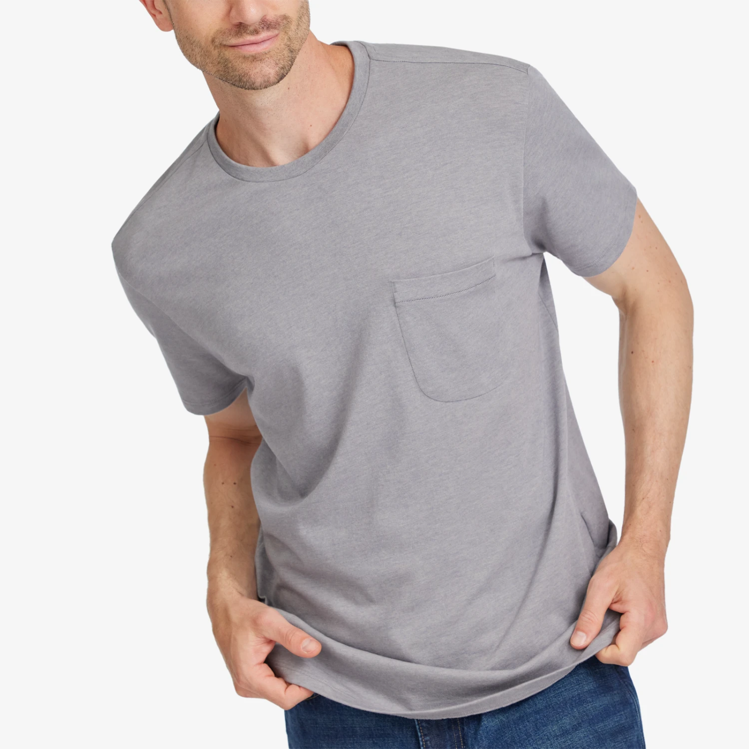 Men's Anytime Soft Merino Tee - Medium Grey 3 Men's Anytime Soft Merino Tee - Medium Grey - Image 3